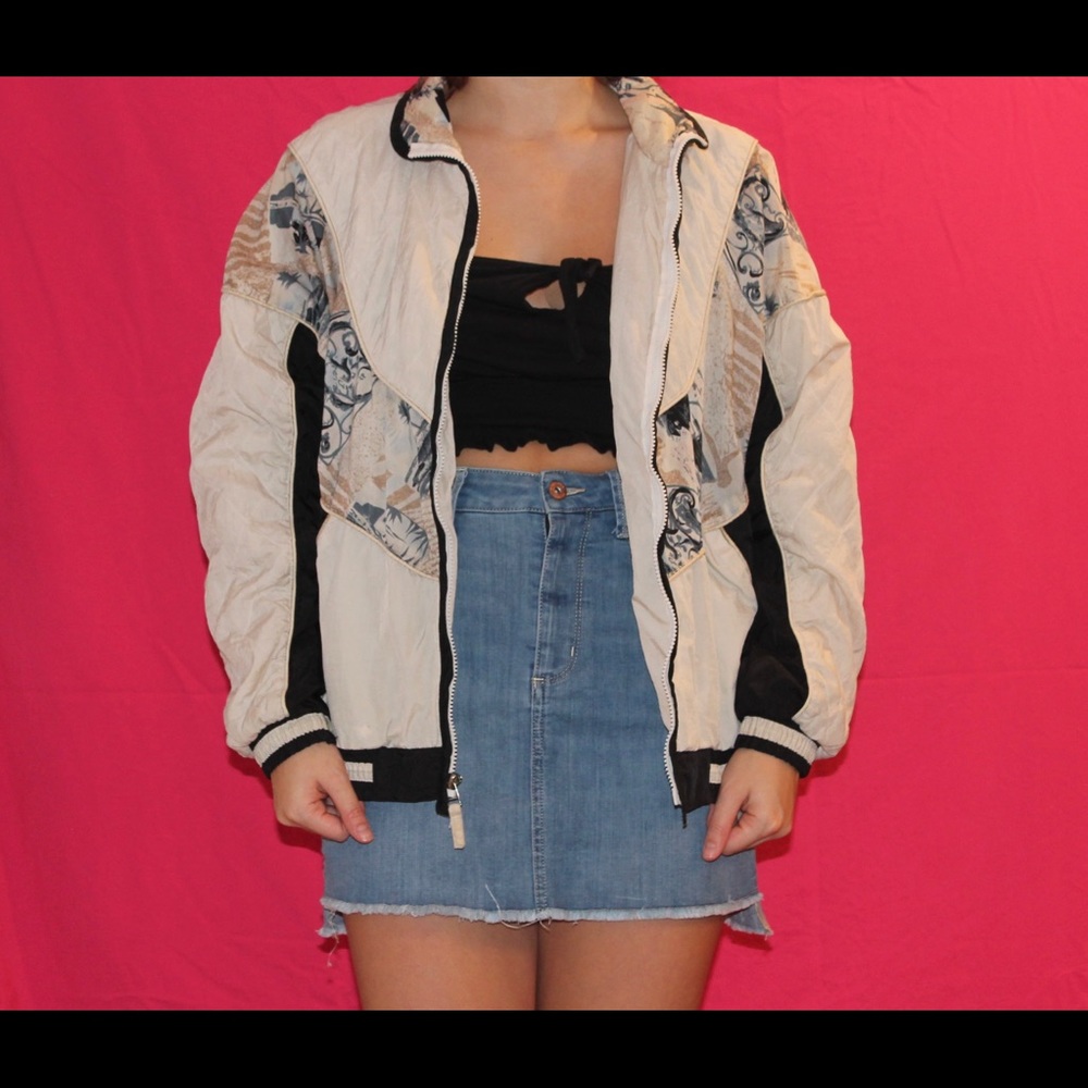 Black and white windbreaker